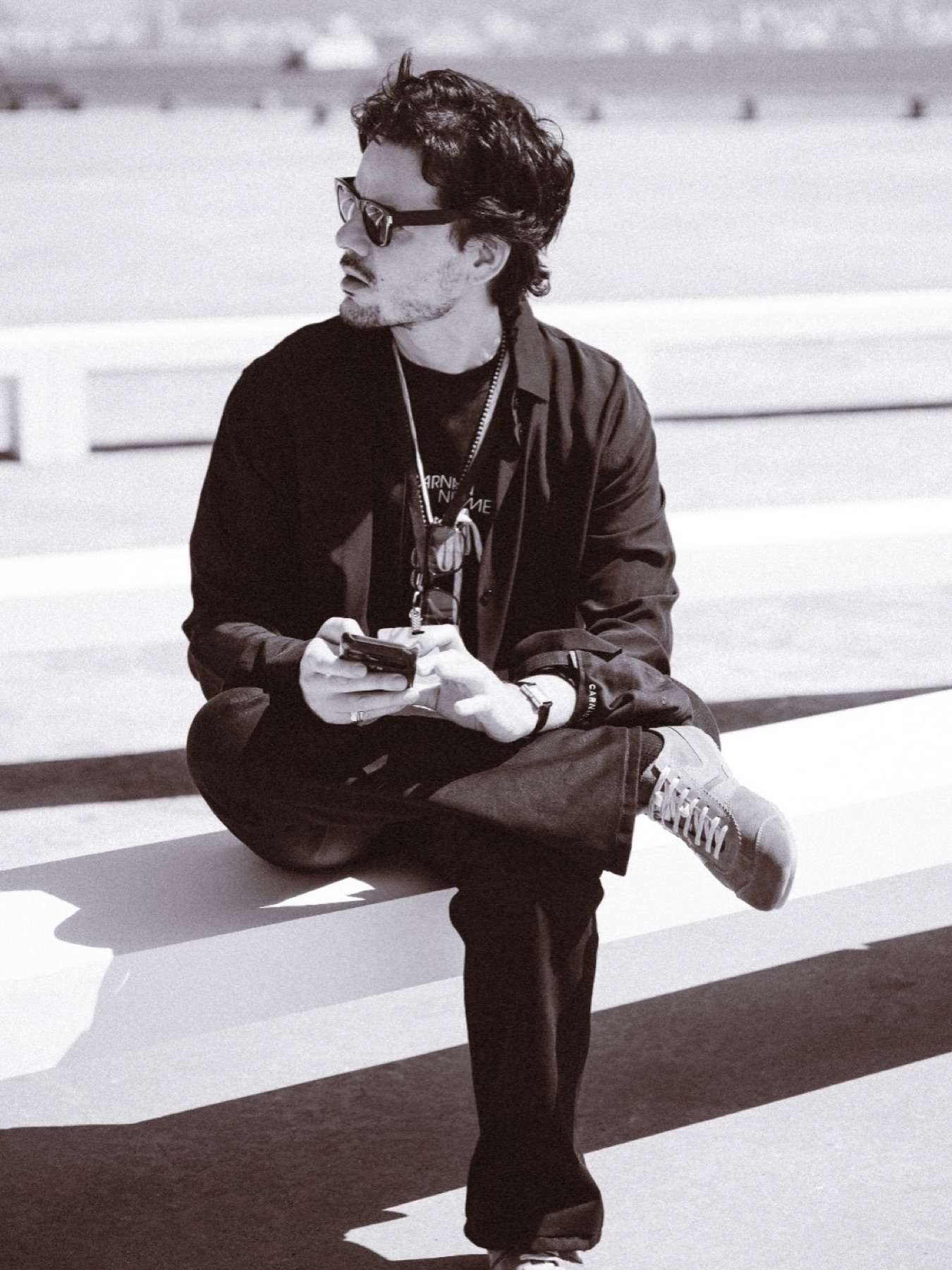 Thiago Biagi durante o desfile Carnan + Niemeyer
