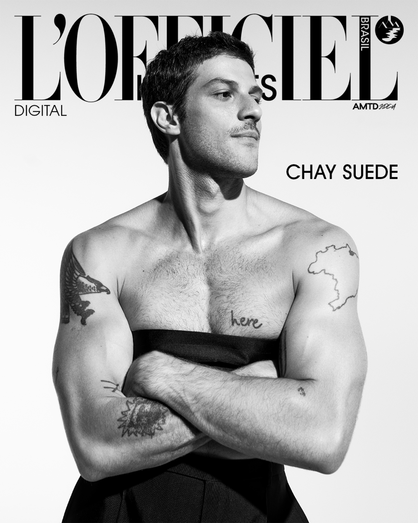 Capa digital da L’Officiel Hommes Brasil com Chay Suede